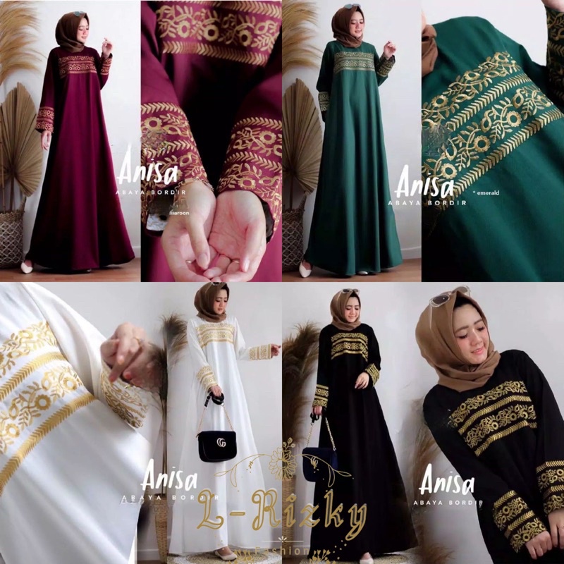 (COD) ANISA ABAYA BORDIR | GAMIS TERLARIS TERMURAH
