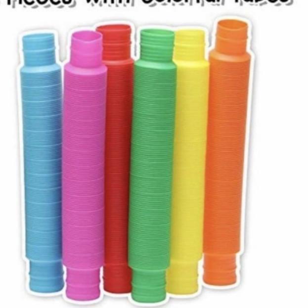 pop tubes tube sensory fidget toys mainan anak pop it but - Merah, mini