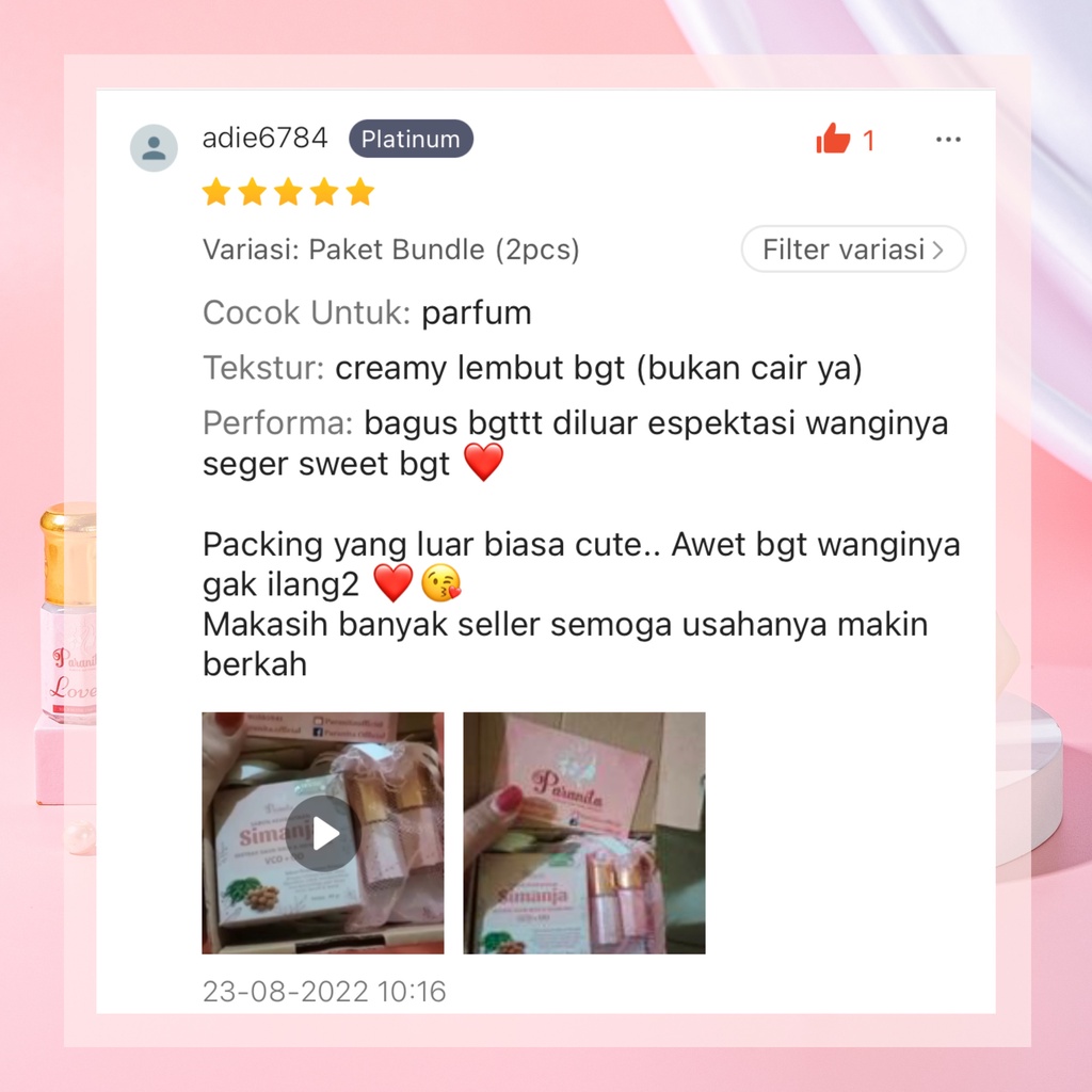 (PAKET BUNDLE) Paranita Parfum Kewanitaan Lovely &amp; Sweety Pengharum Miss V Vagina Intimate Parfume