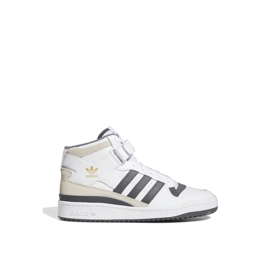 JUAL SEPATU CASUAL ADIDAS FORUM MID FOOTWEAR WHITE / GREY FIVE / GOLD MET