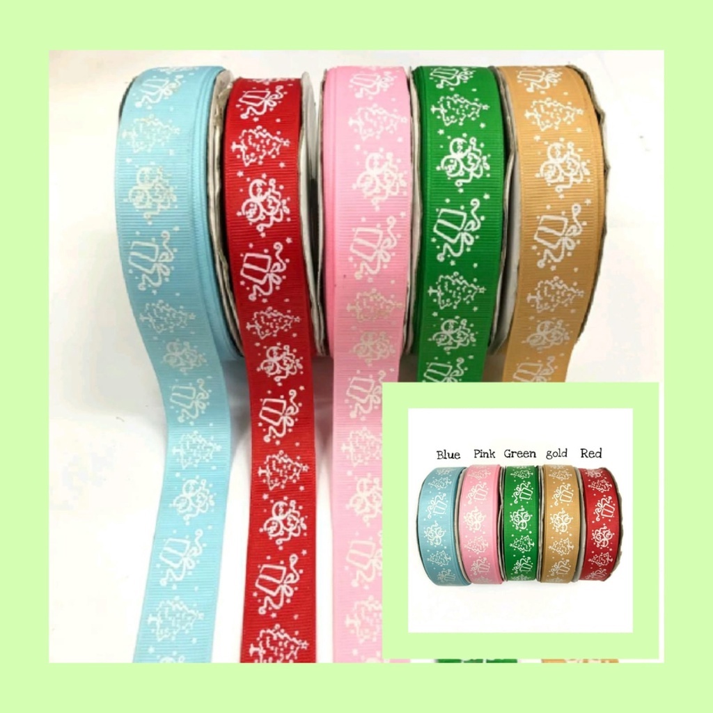 

PITA KADO HAMPERS/PITA GROSGRAIN MOTIF TREE + TEMA NATAL SIZE 2,5 CM