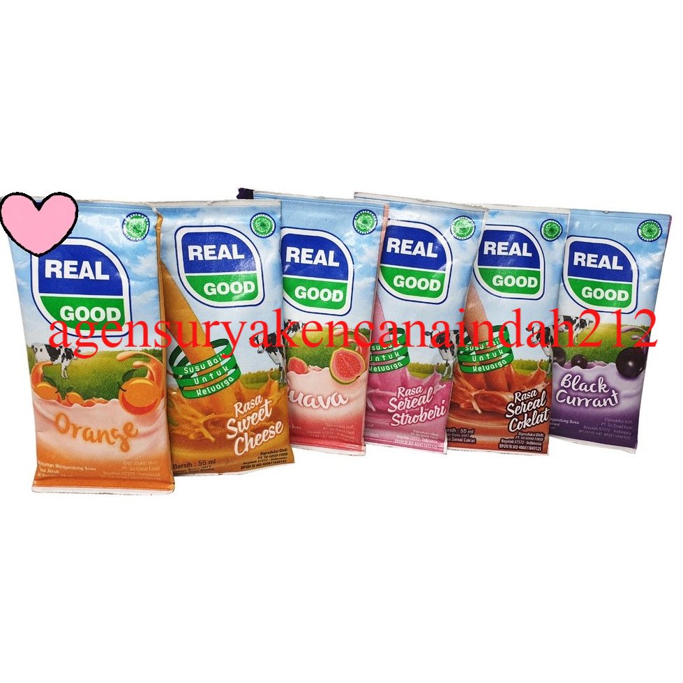 

REAL GOOD SUSU BANTAL UHT 50ml MINI COKELAT STRAWBERRY CHEESE BLACKCURRANT ANGGUR GUAVA ORANGE JERUK DUS CEMILAN ANAK GROSIR MURAH MAKANAN MINUMAN RINGAN SO GOOD SO NICE