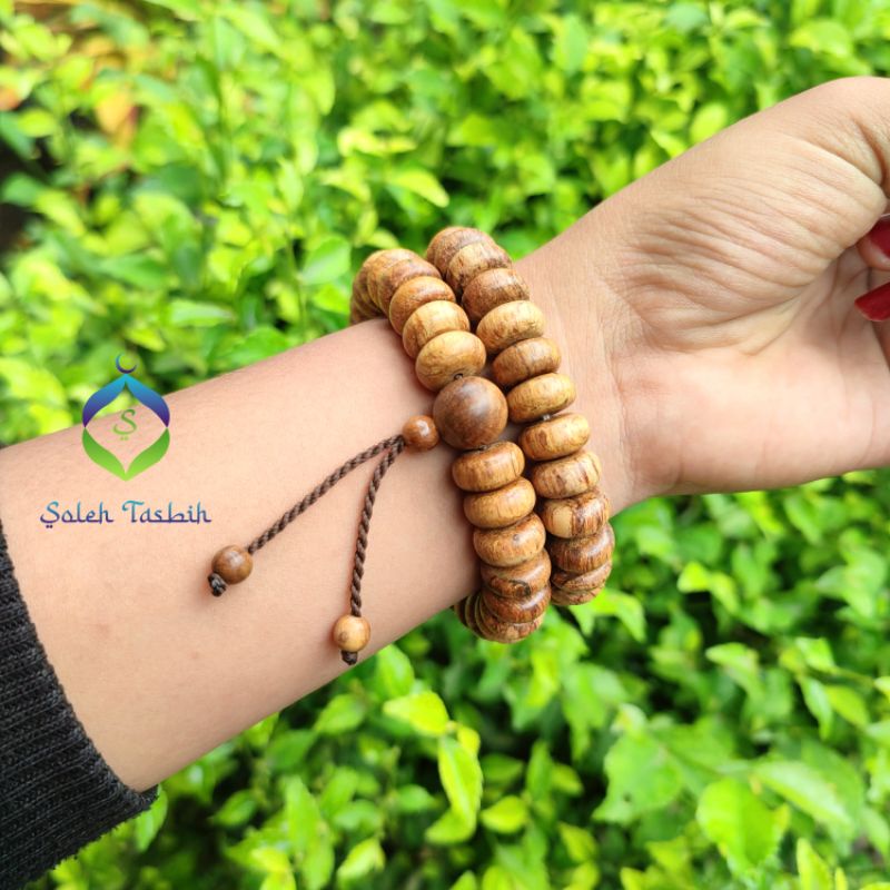 Gelang Gaharu Motif Pipih Size 7mmx12mm, Kayu Gaharu Original/COD