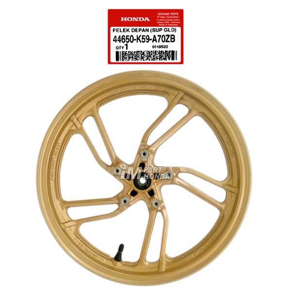 44650-K59-A70ZB Velg Racing Depan Vario 150 LED 2018 - 2021 Gold Emas