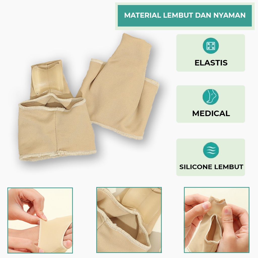 Penggunaan Harian/Alat Terapi Korektor Tulang Jempol Bunion Bengkok Hallux Valgus Orthotics / Gel Kain Lembut Pelindung Jempol Jari Kaki