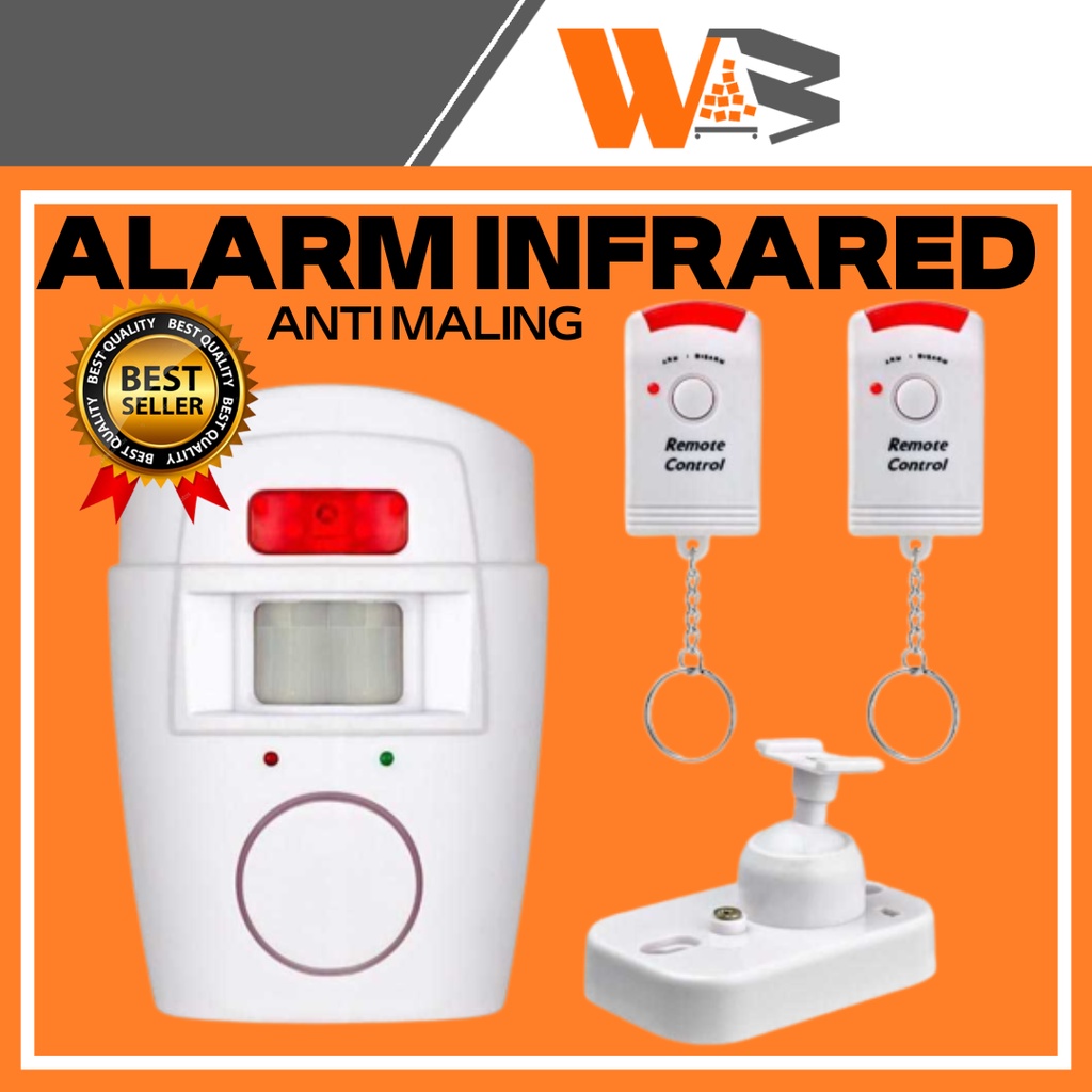 COD Alarm Rumah / Alarm Kantor / Alarm Peringatan Maling / Alarm Anti Maling Infrared PIR Sensor Gerak 2 Remote Sistem Keamanan Rumah