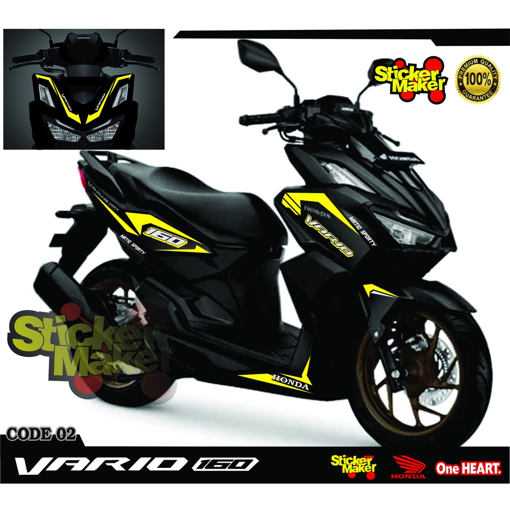 COD stiker cutting honda vario 160cc sticker lis body vario 160 hitam new #02
