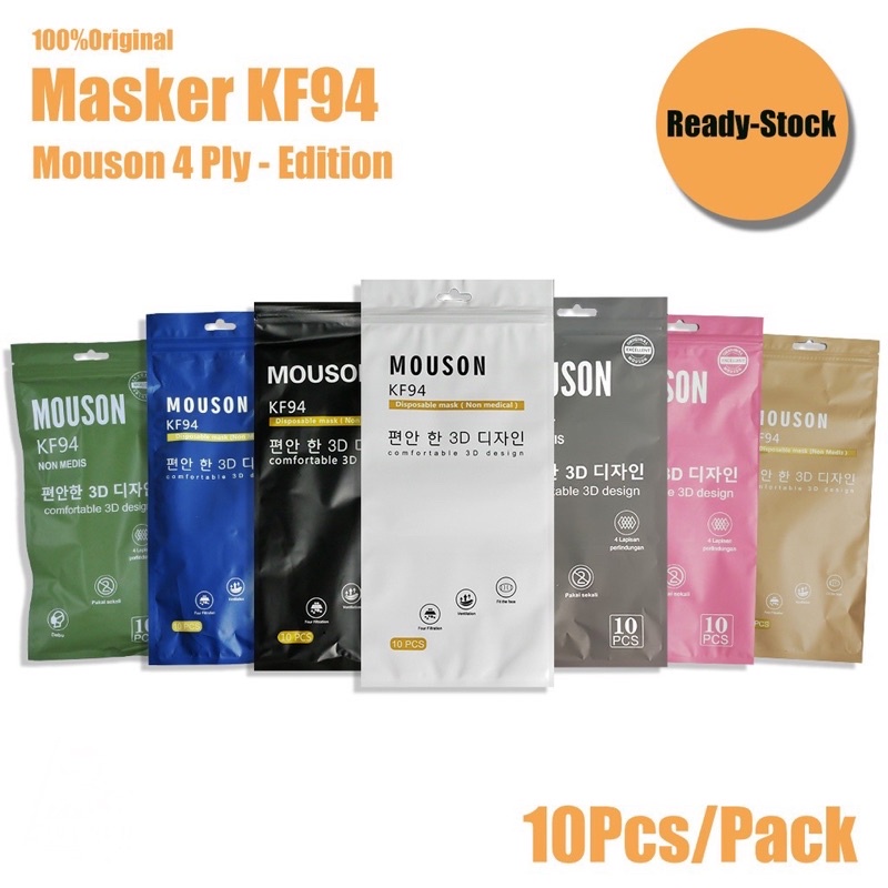 MASKER KF94 MOUSON KOREA 4PLY / MASKER KF94 MOUSON IMPORT (10pcs)