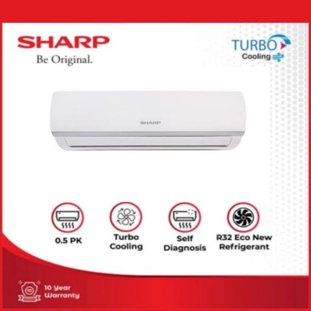 AC SHARP AH-A 05ZCYN 1/2 PK R32 INDOOR+OUTDOOR UNIT ONLY GARANSI RESMI