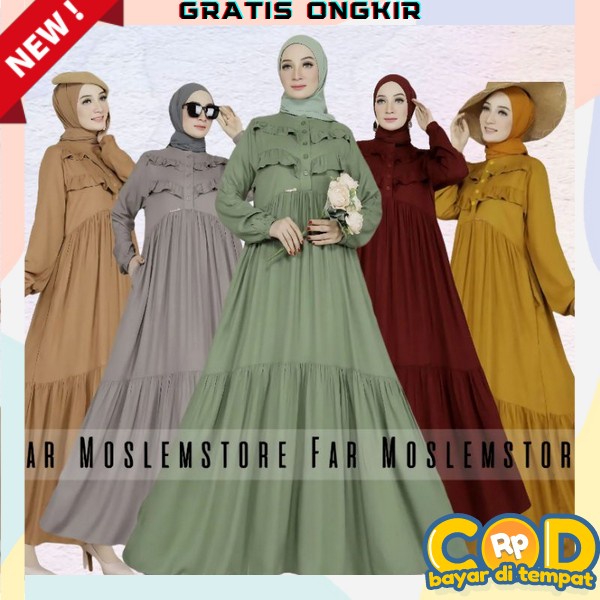 Baju Muslim Wanita Bsju Syari Murah Games Polos Mewah Jumbo Gamis Lebaran Perempuan Dewasa Gsmis Rem