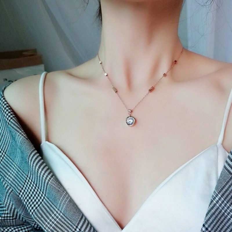 JANNJEWELRY COD Kalung titanium asli anti karat&amp;alergi