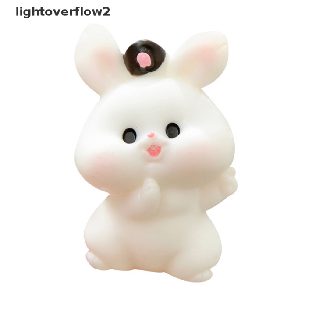 (lightoverflow2) 1pc Miniatur Kelinci Kartun Bahan Resin Untuk Dekorasi Taman Mini / Rumah (ID)