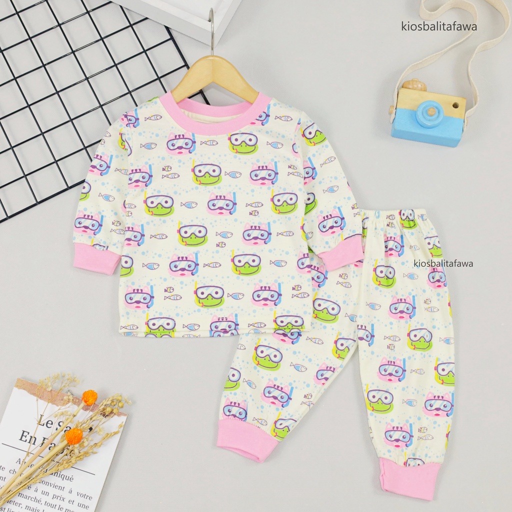 Piyama Abila Baby 3-12 Bulan / Setelan Bayi Perempuan Set Baju Tidur Lengan Panjang Celana Panjang