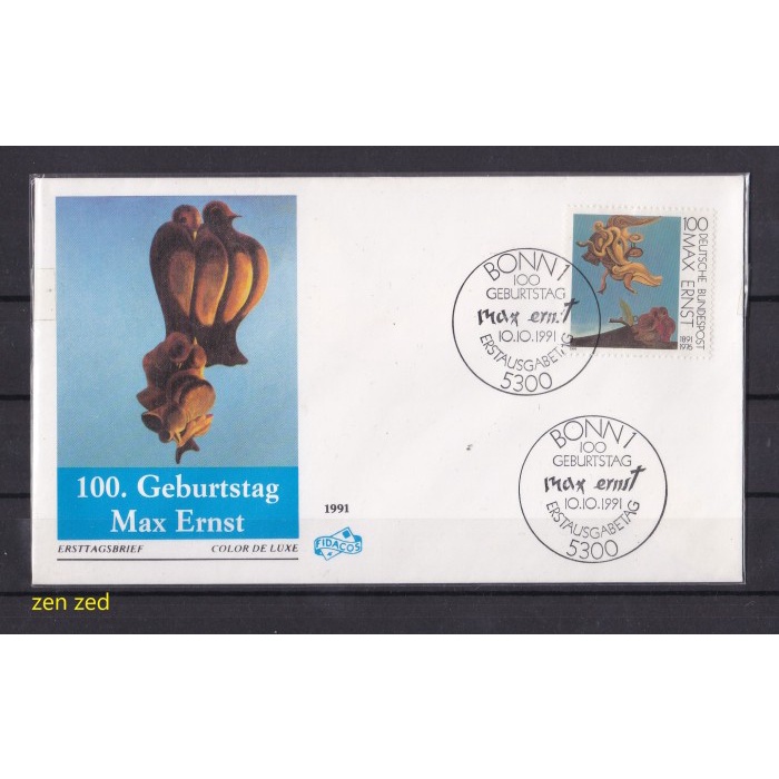

A056 Perangko FDC SHP Jerman 1991 The Birth of Max Ernst 1 Pcs