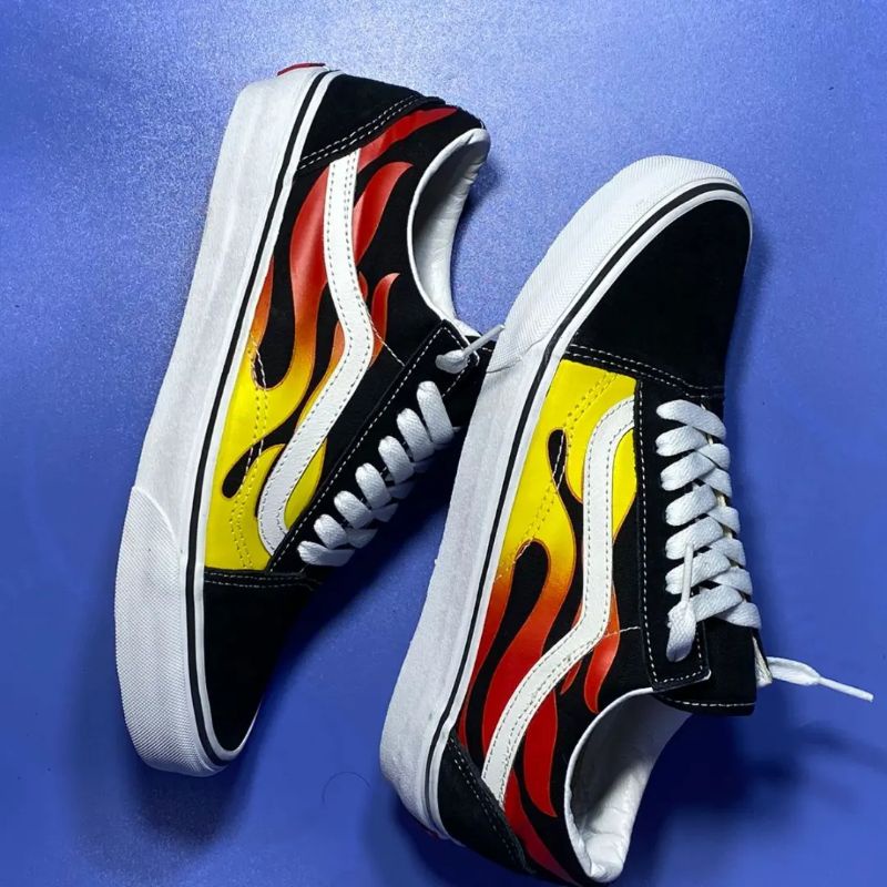 Vans Oldskool Flame Black Red