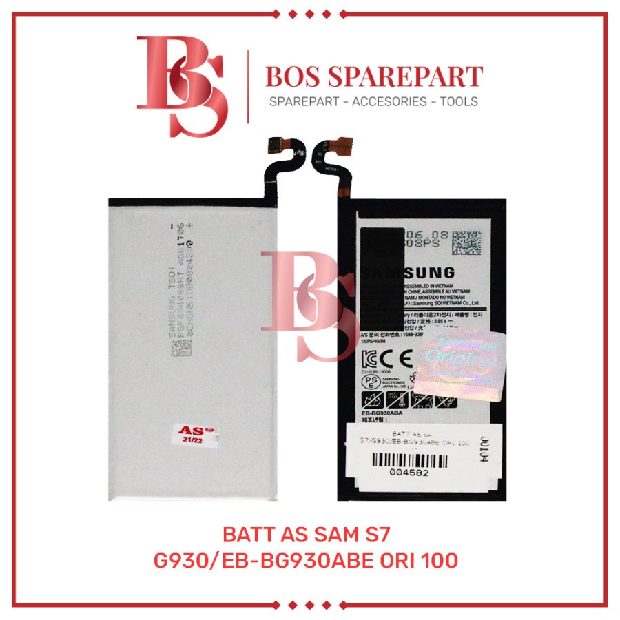 BATTERY AS SAMSUNG S7 / G930 / EB-BG930ABE ORI 100 / BATERAI / BATRE