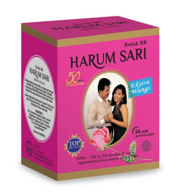 (HARGA PER BOX ISI 10) HARUM SARI BEDAK BB | BEDAK PENGHILANG BAU BADAN