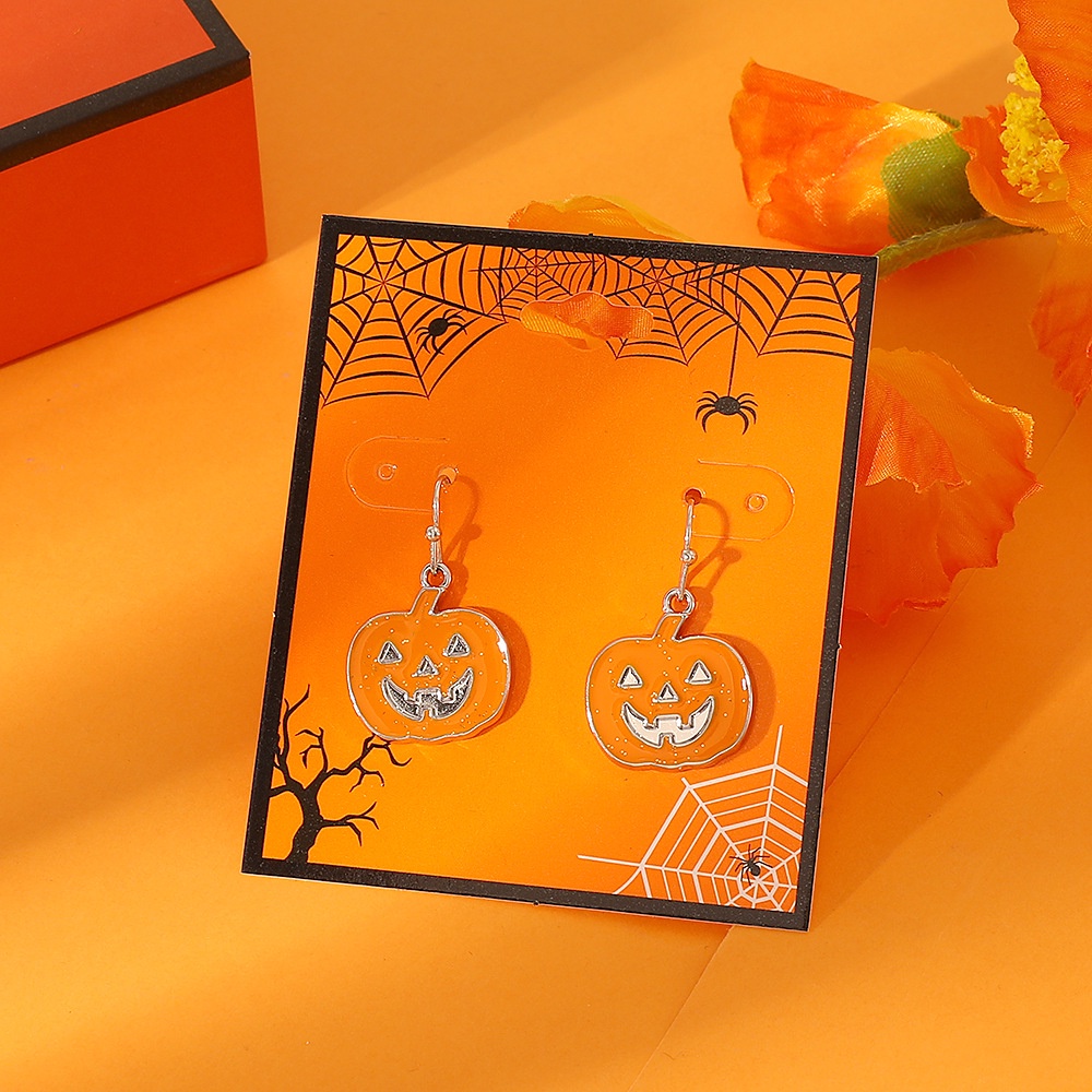 Anting Panjang Bentuk Labu Halloween Untuk Unisex