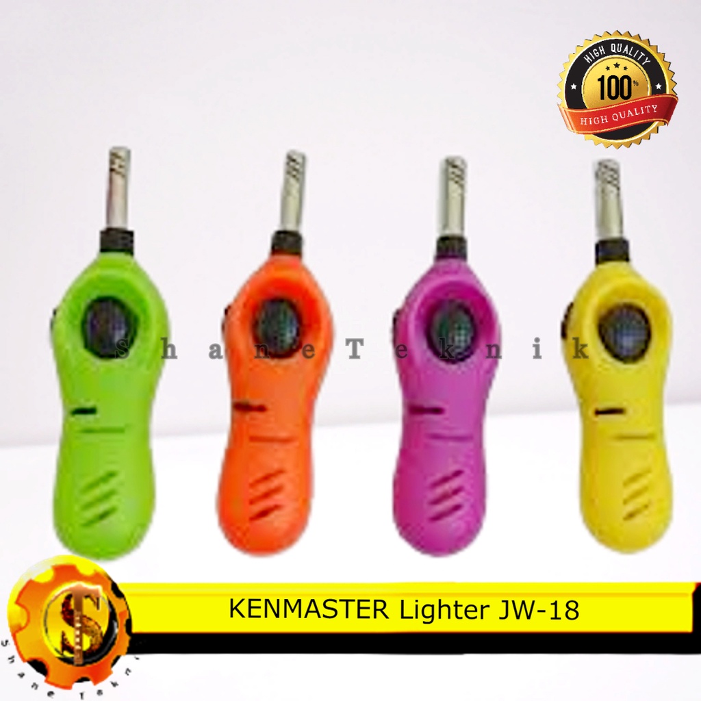 Pemantik Gas Kenmaster JW-18 Isi Ulang dengan Pengatur Api & Kunci Pengaman