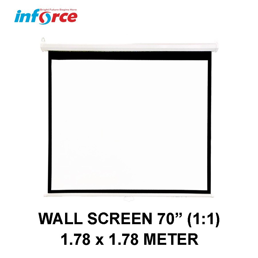 LAYAR PROYEKTOR WALL INFORCE / WALL LETAEC GANTUNG 70&quot; UKURAN 70 INCI SCREEN PROYEKTOR 70  (BARUINCI