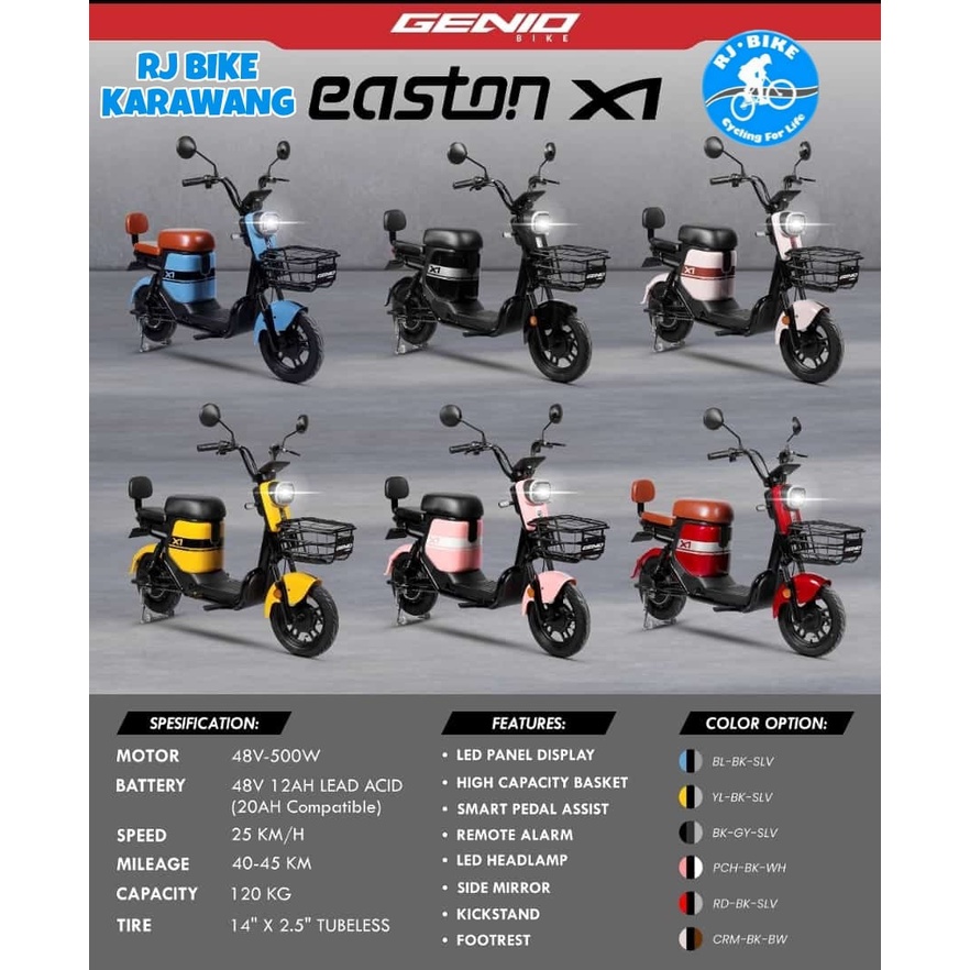 SEPEDA LISTRIK GENIO EASTON X1 14 X2.50