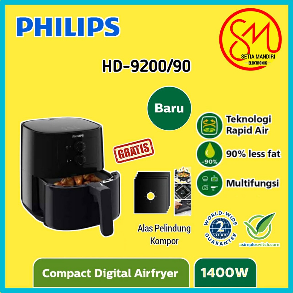 Jual PHILIPS Essential Air Fryer HD9200 4,1 Liter HD 9200 - Hitam ...