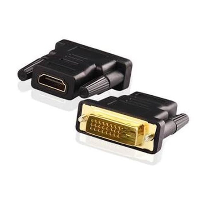 KONEKTOR CONVERTER  HDMI TO DVI 24+1 / DVI 24 + 1 Male To HDTV Female Gold