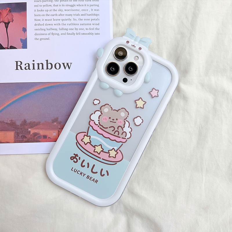 Soft Case Bening Desain Krim 3D Untuk iPhone 11 12 13 14 Pro Max 6s 6 Plus 7 8 Plus XR X XS Max SE 2020 2022 14 Plus