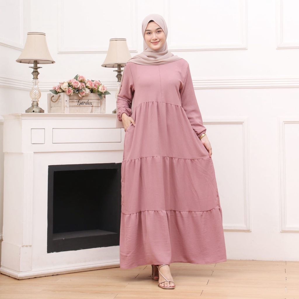 GAMIS SUSUN CRINKEL PREMIUM BUSUI RESLETING DEPAN M L XL XXL | GAMIS BUSUI BUMIL FRIENDLY | GAMIS MODEL HANUM DRESS