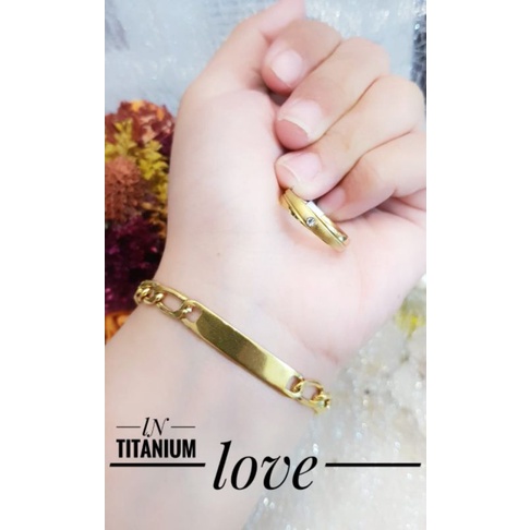 Titanium Set Perhiasan Wanita Gold 1510a