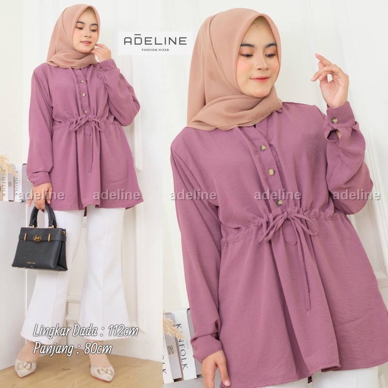 Vanilla Top - Kemeja Wanita Oversize Blouse Serut Pinggang Busui Crinkle / 391-6997