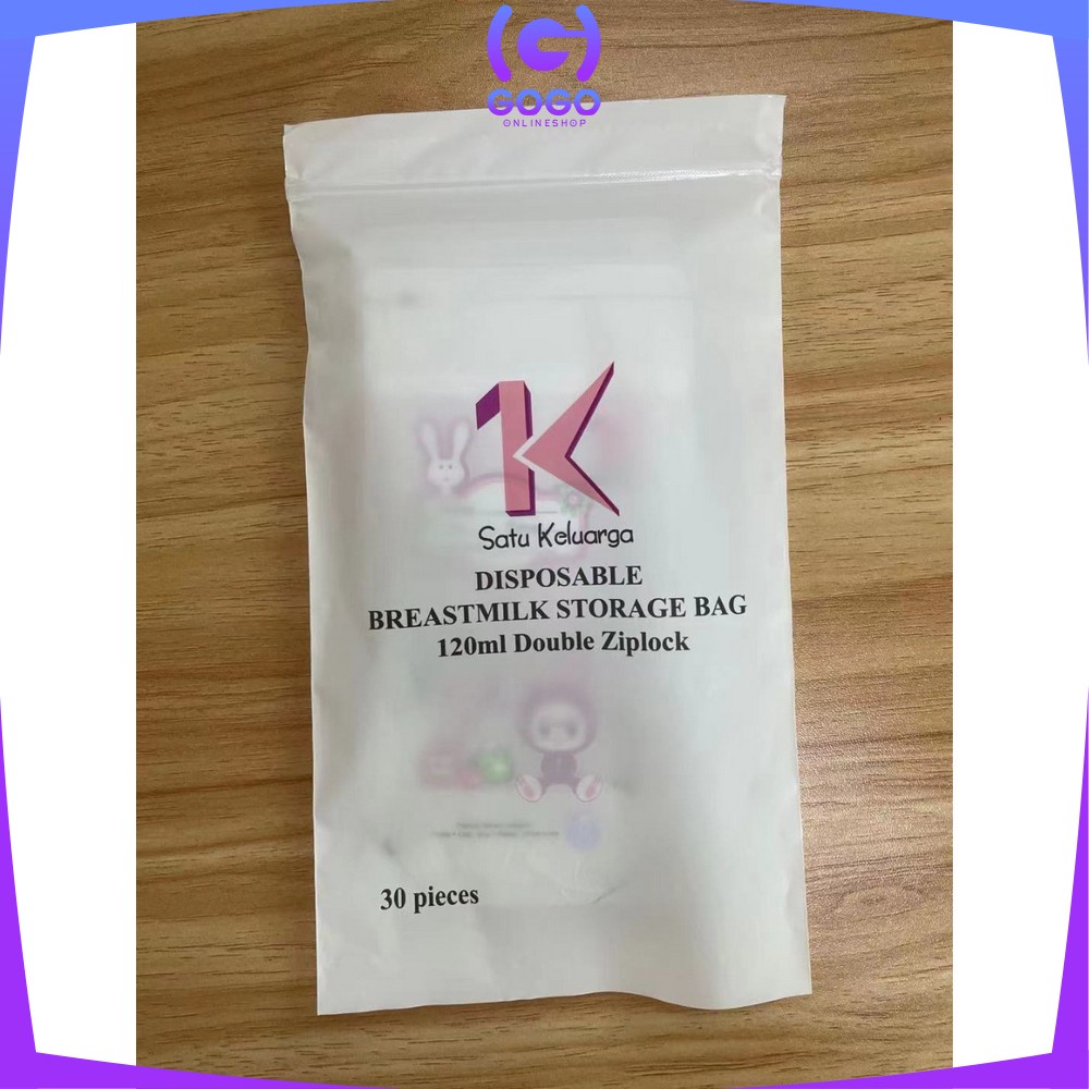 GOGO-C264 Kantong Asi 120ml Isi 30 dengan THERMAL SENSOR Plastik Asi Breastmilk Storage Bag BPA FREE