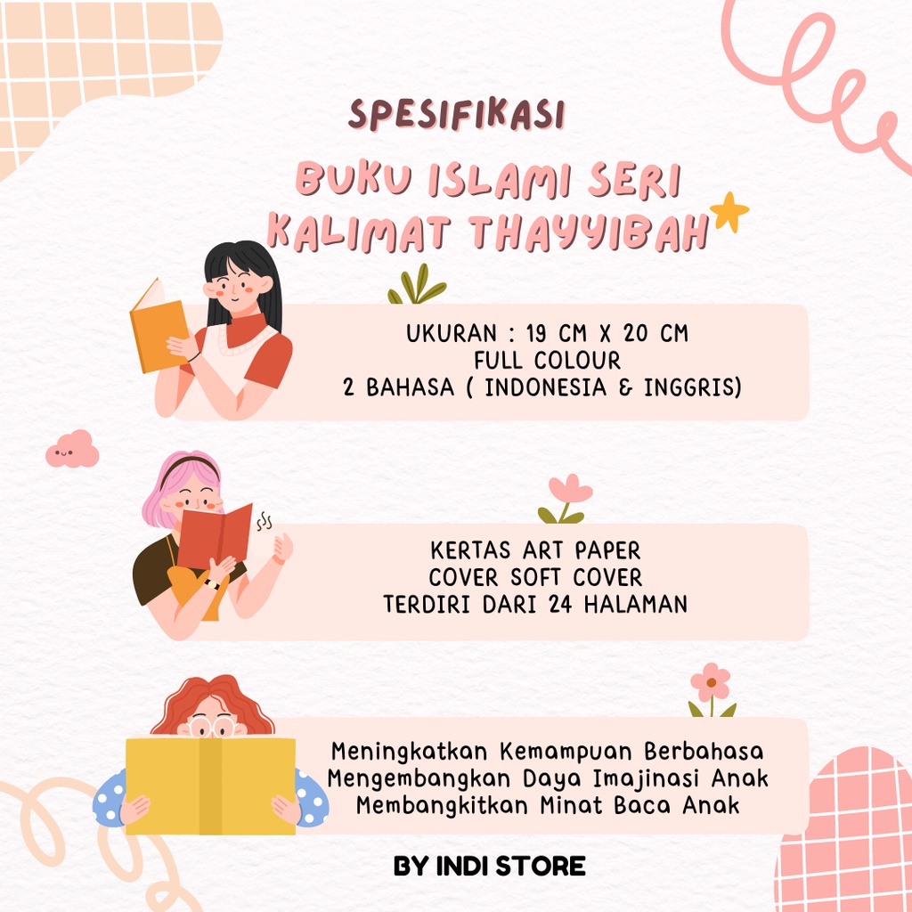 Buku Islami / Buku Anak Islami : Mengenal Kalimat Thayyibah Alhamdulillah Bismillah Laailaaha illallaah Innaalillaah Bilingual