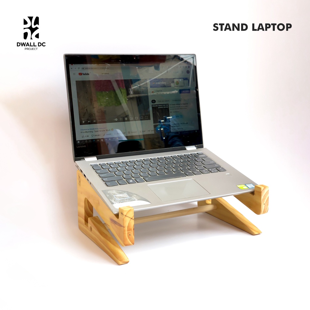 Stand Tatakan Laptop Bahan Kayu Ukuran 25 30cm