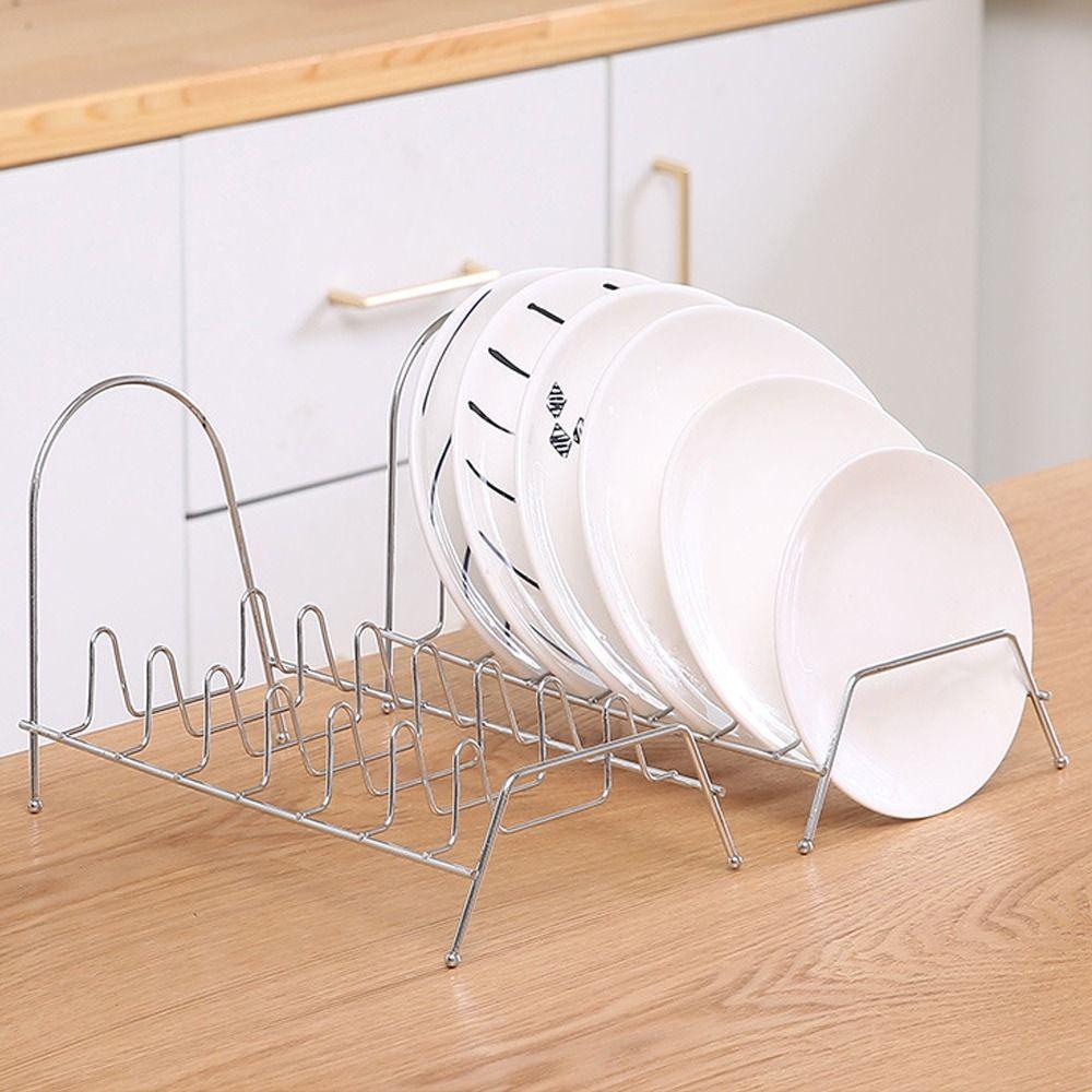 [Elegan] Rak Piring Masak Tahan Karat Drying Stand Dish Drying Kitchen Organizer Draining Plates Slot