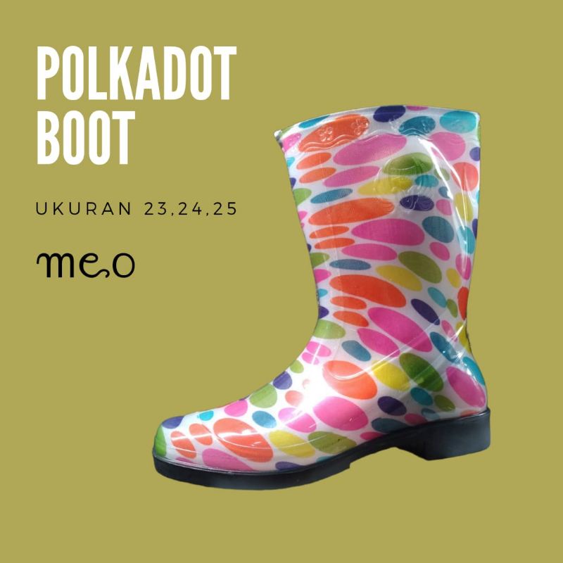 Sepatu Boot Hunter Polkadot
