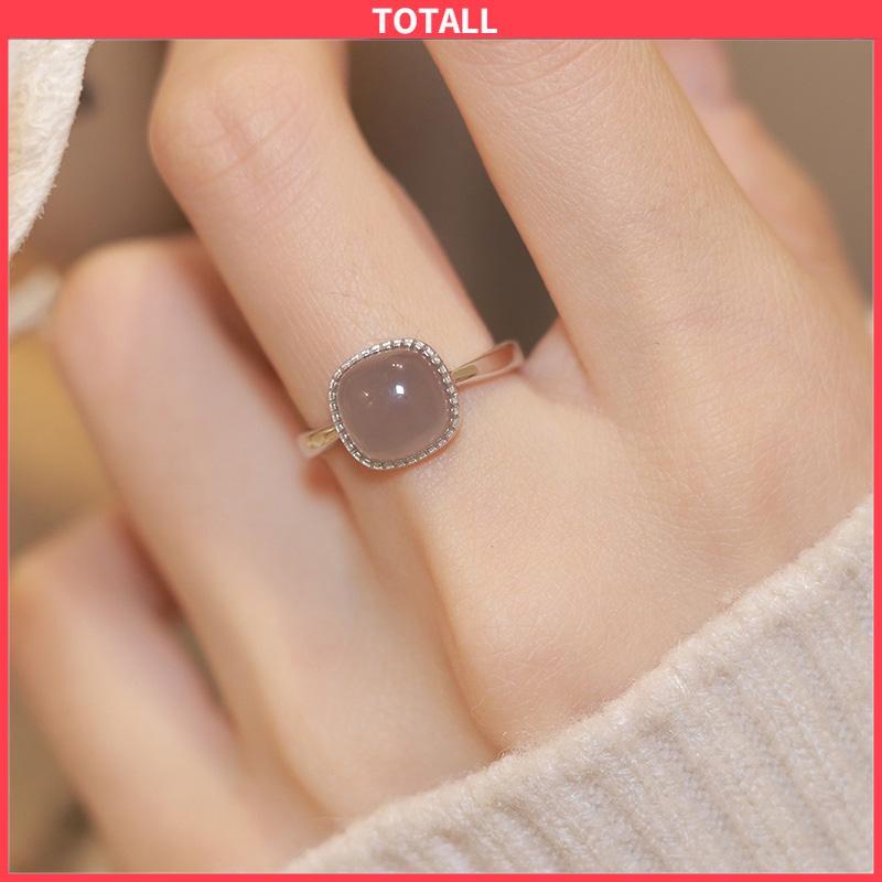 COD Cincin Giok Hetian Lapis Emas 18K Gaya Vintage Untuk Wanita Korea Fashion-Totall