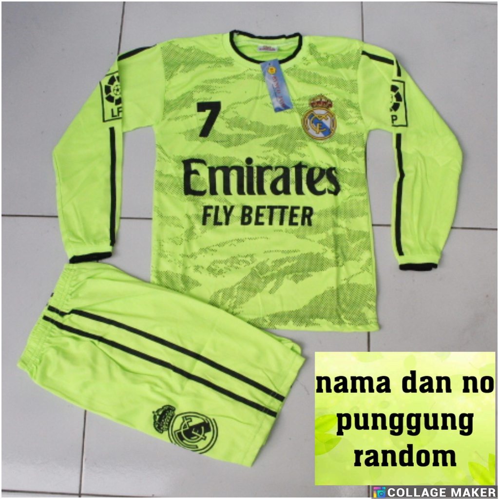 setelan baju kiper anak baju bola kiper madrid tosca