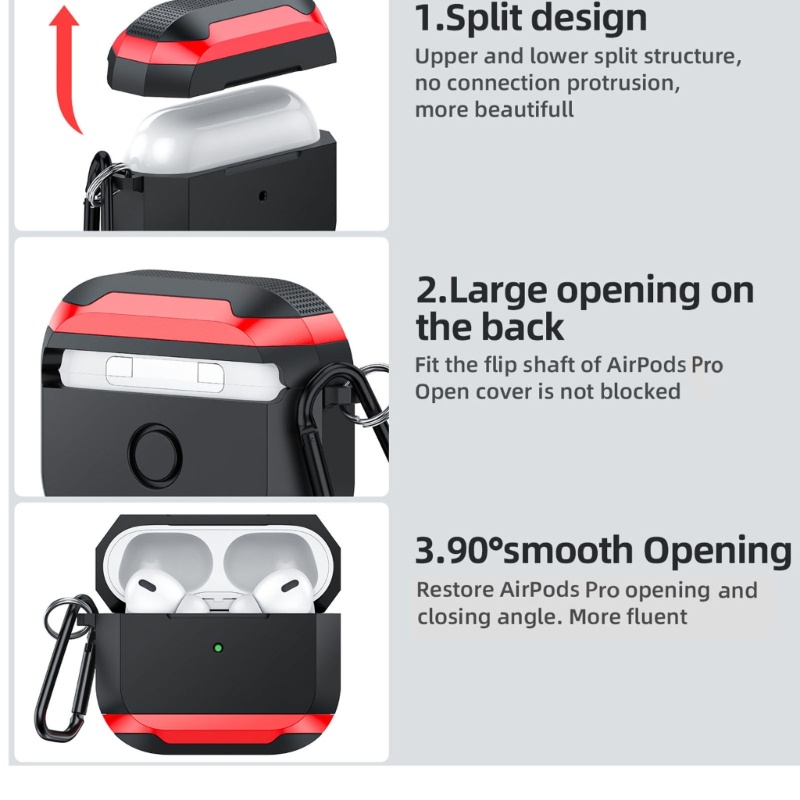 Bt Case Pelindung Earphone TPU Anti Jatuh Untuk pro/pro2/3Pouch Headphone Tahan Lama TPU Aluminium Alloy Kerang Cover