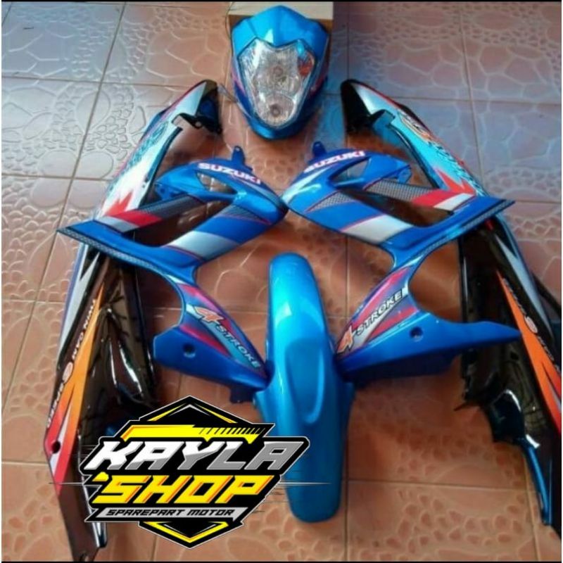 Fullset Cover Body Halus Satria Fu Thailand Plus Striping + Resil Kunci