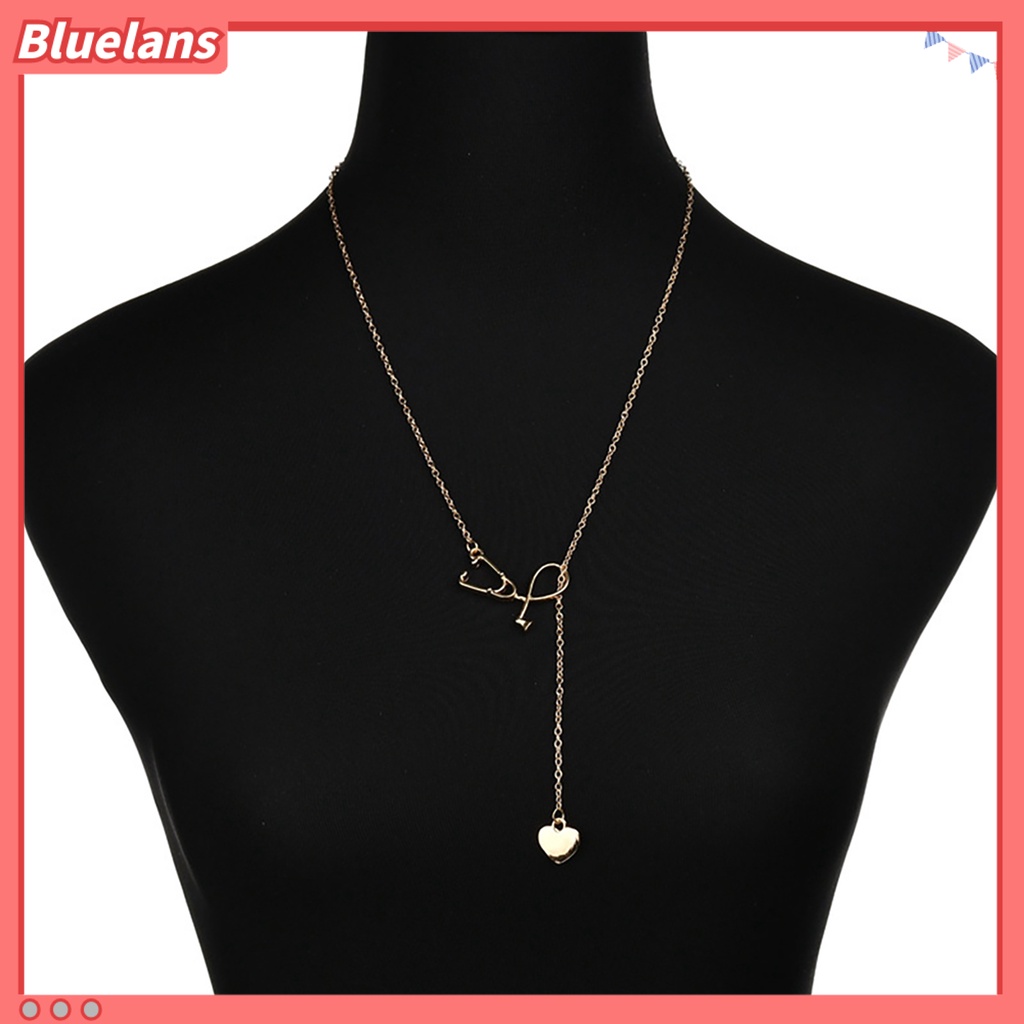 Bluelans Necklace Stethoscope Shaped Sturdy Alloy Stethoscope Lariat Necklaces