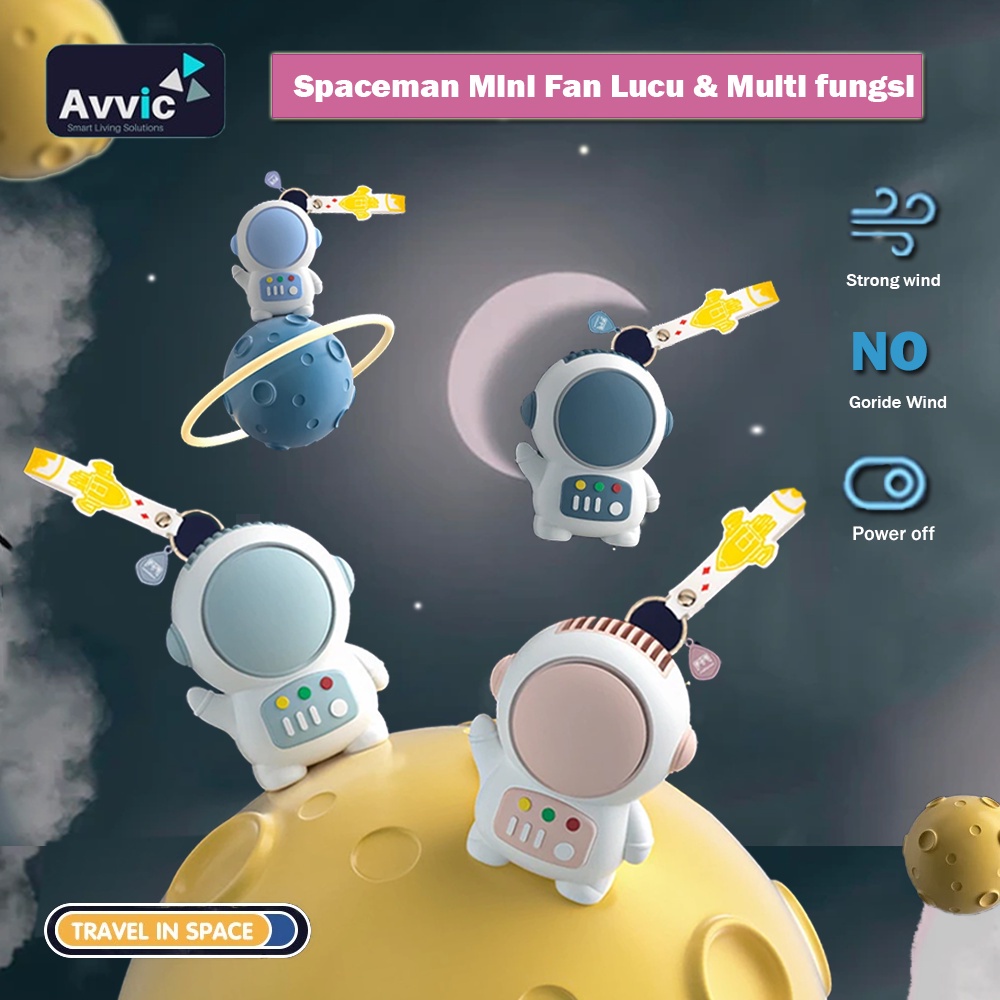 Kipas Angin Karakter Spaceman Mini Portable Fan Astronaut Cute Fan