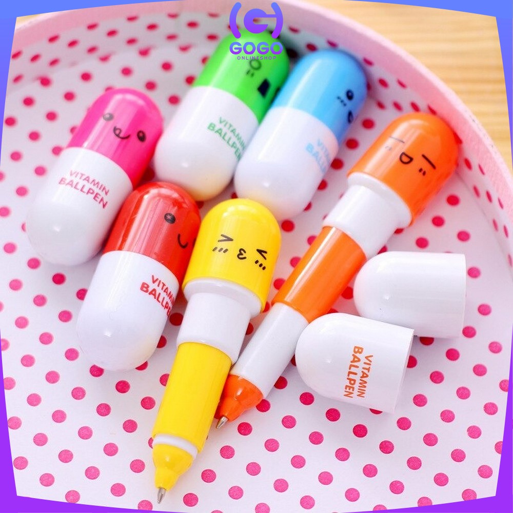 GOGO-A4 Pulpen Emoticon Vitamin / Pen Unik / Pena Kapsul / Pulpen Stationary Souvenir Pernikahan