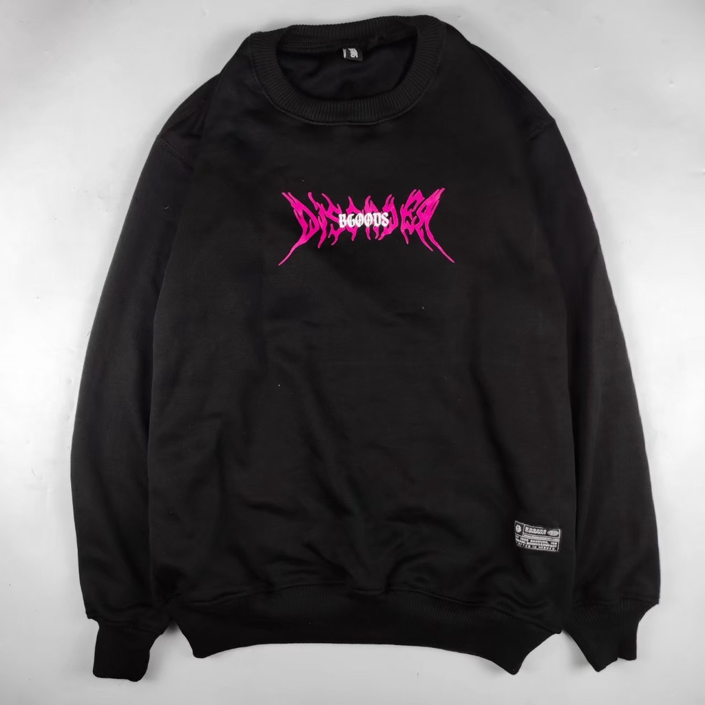 Crewneck Black Motif Simpel Pria dan Wanita Premium Quality