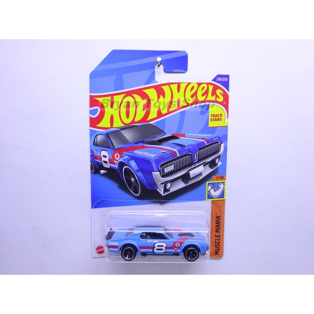 Hot Wheels 68 Mercury Cougar Biru No. 8