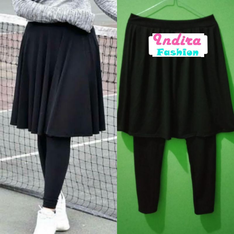 Legging Rok Sport Selutut Untuk Senam/Bersepeda/Jogging/Zumba