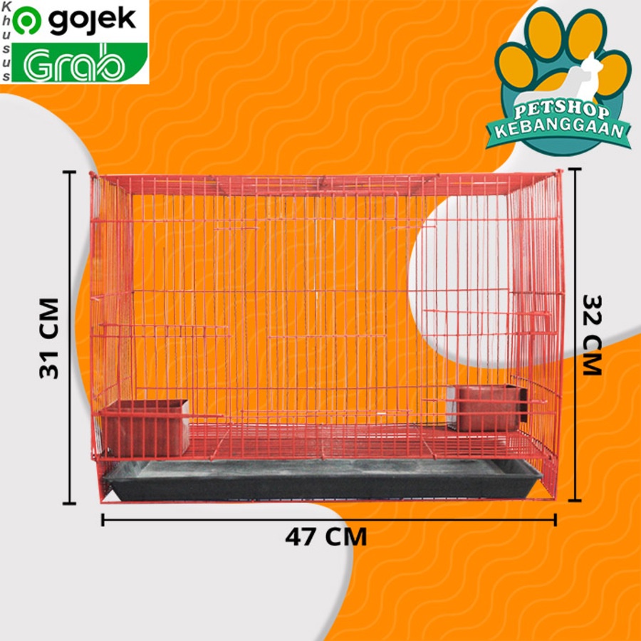 Kandang Hewan Kelinci Besi lipat premium Rabbit Cage