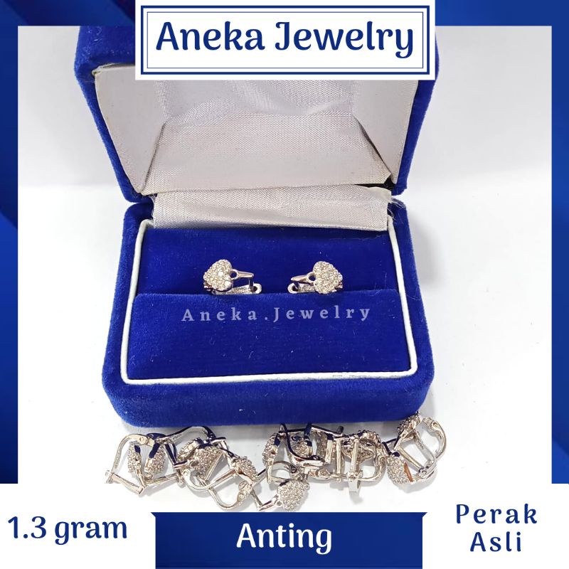 Anting Love Mata-Mata, Perak 925, Sepuh Emas Putih