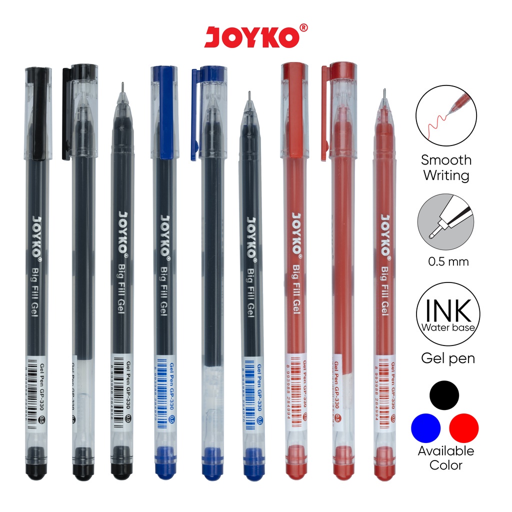 

(AtkSigma) Pulpen Gel JOYKO GP-330 Big Fill Gel 0.5 mm (Pcs)