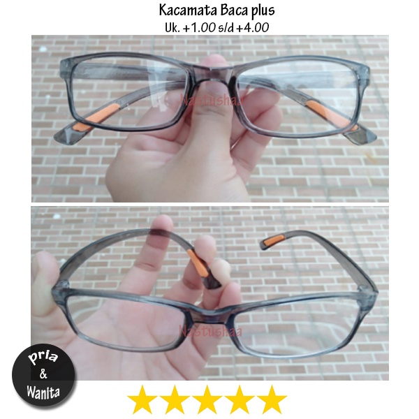 Best Seller !!! Kacamata baca plus pria wanita asli lensa KACA Kaca Mata super fokus rabun dekat +1.00 s/d +4.00 elastis anti patah Unisex FREECASE